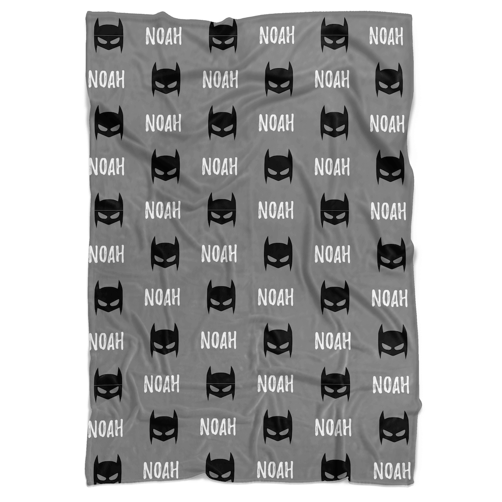 Bat Mask Personalized Minky Blanket - BitsyBon