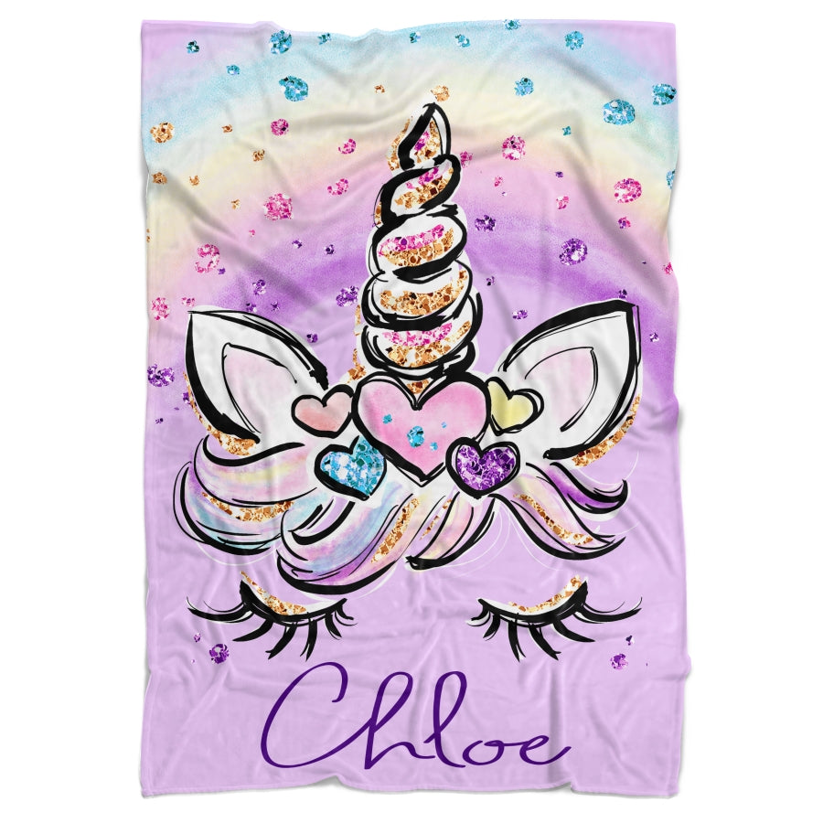 Personalised unicorn blanket best sale