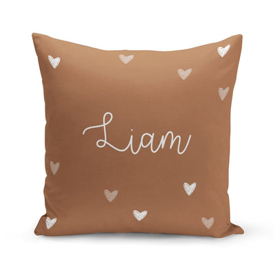 Mini hearts in Clay - Reversible throw pillow