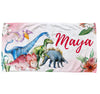 Dinosaur Floral Personalized Towel