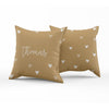 Mini hearts in Gold - Reversible throw pillow