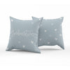 Mini hearts in light blue- Reversible throw pillow