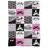 Motocross Patchwork Personalized Minky Blanket (multiple colours available) - BitsyBon