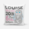 Sweet Bunny Personalized Birth Stat Pillow Case