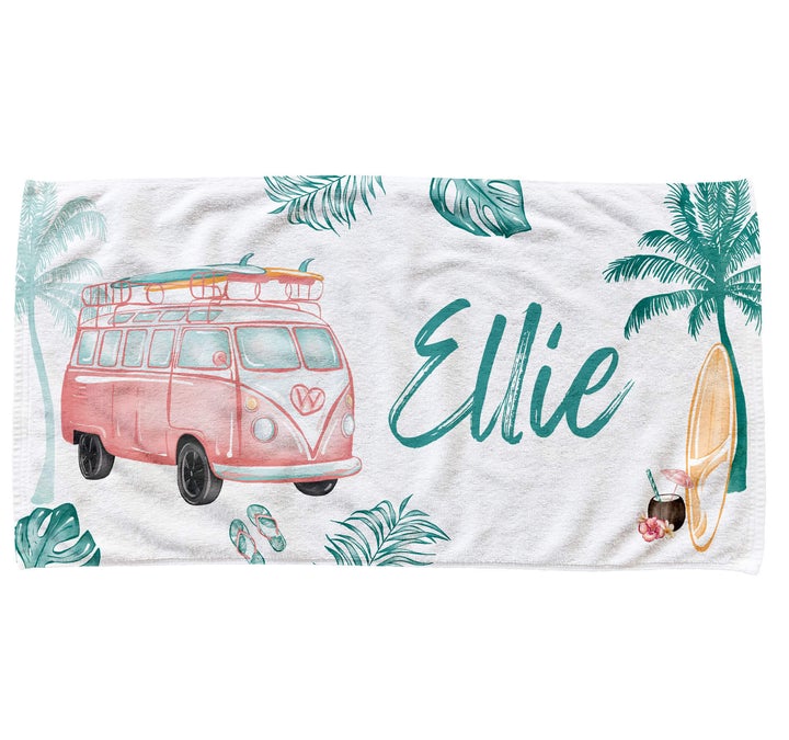 Pink RV Bohemian Personalized Personalized Towel