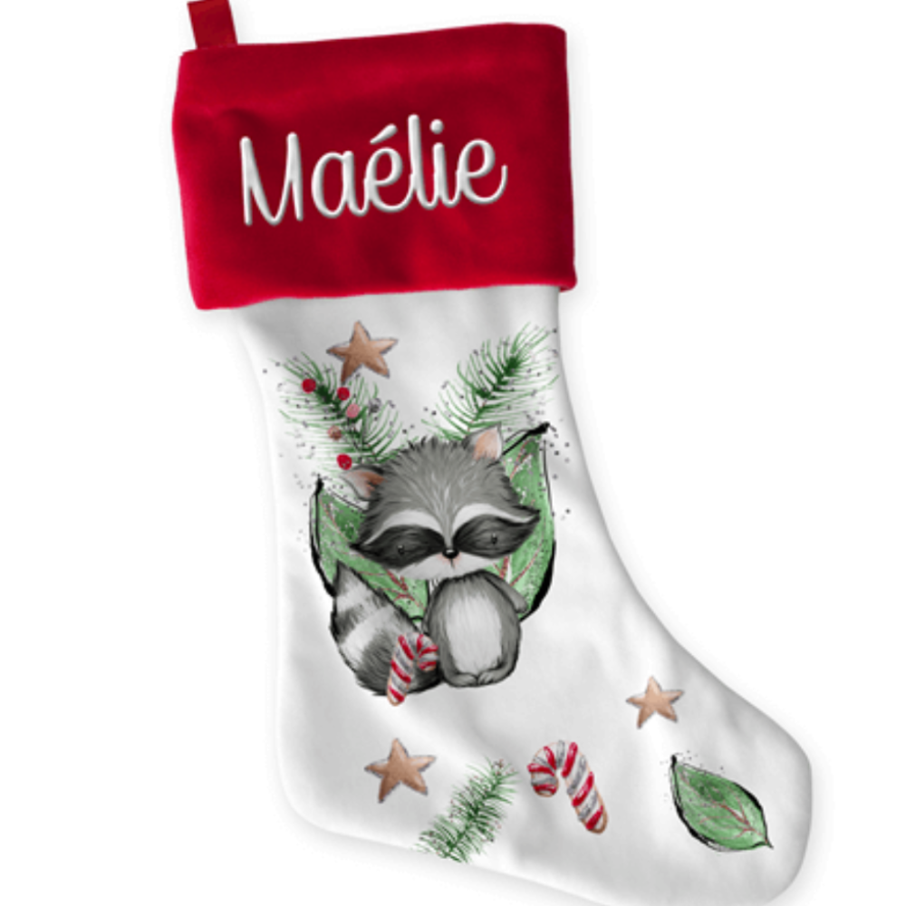Christmas Stocking - Raccoon - BitsyBon