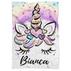 Sparkling Unicorn Princess Personalized Minky Blanket (multiple colours available) - BitsyBon