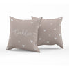 Mini hearts in Taupe - Reversible throw pillow