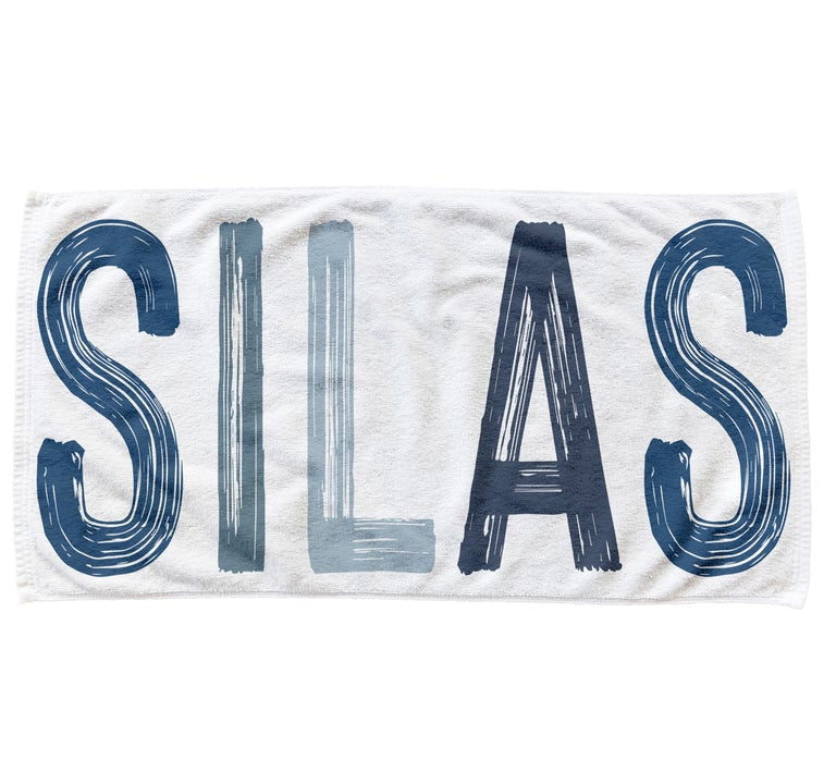Blue Tone Personalized Name Towel