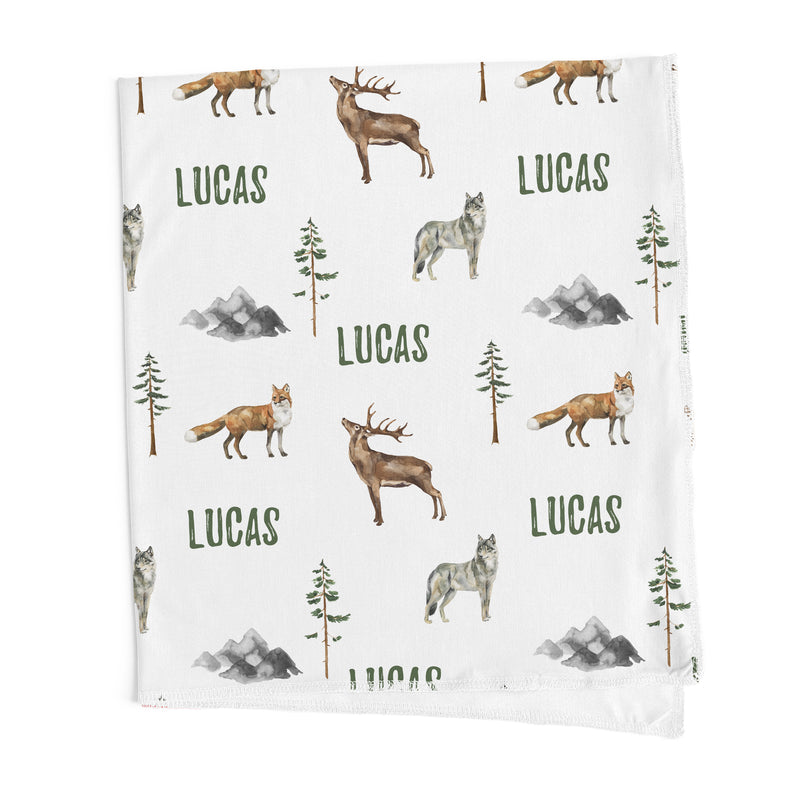 Personalized Forest Animals Swaddle