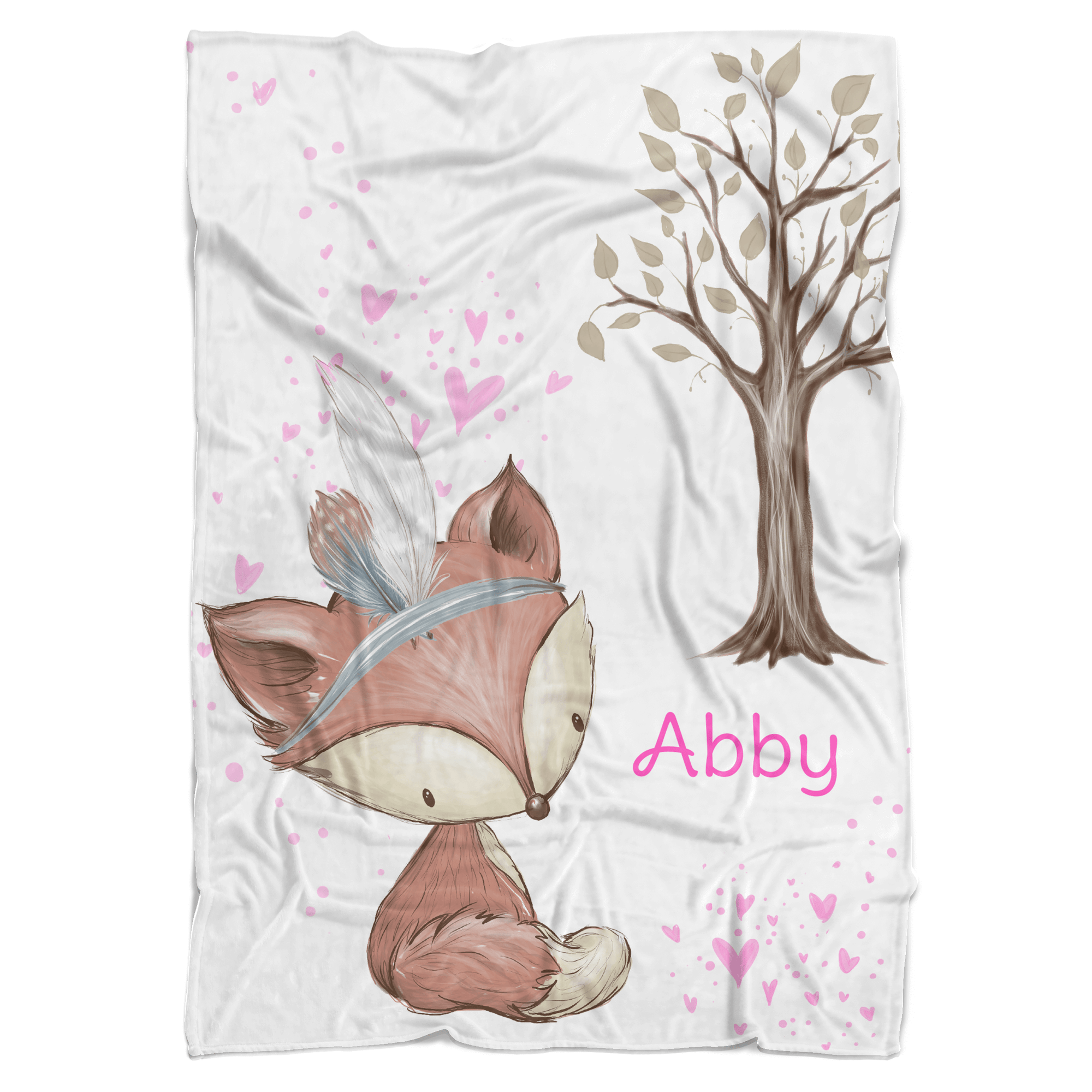 Pink Forest Fun Personalized Minky Blanket - BitsyBon