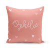 Mini hearts in coral - Reversible throw pillow