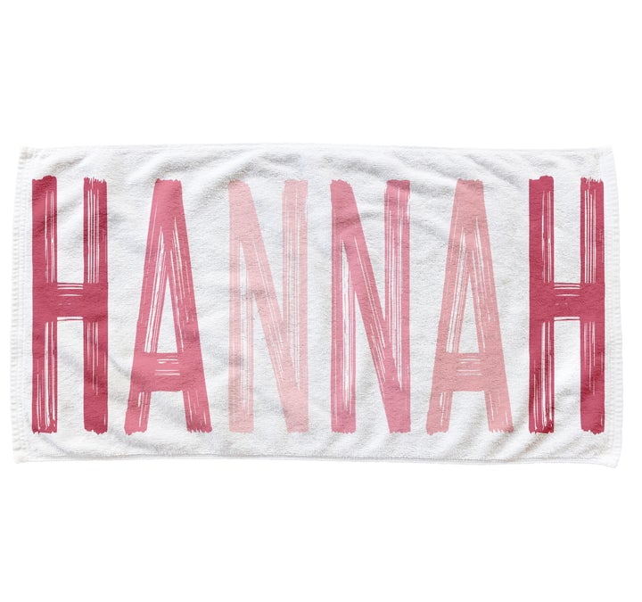 Pink Tone Personalized Name Towel