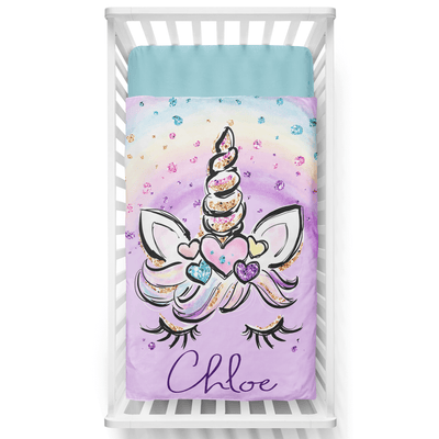 Sparkling Unicorn Princess Personalized Minky Blanket (multiple colours available) - BitsyBon